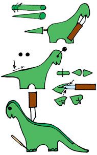 как сделать из пластилина динозавра 4