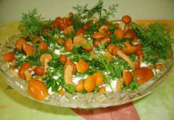 Рецепт салата полянка с опятами
