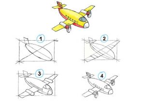 как нарисовать самолет ребенку 1
