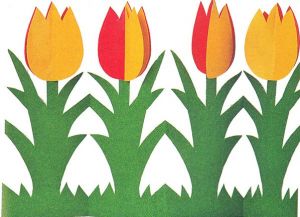 тюльпаны из цветной бумаги 6