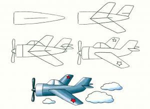 как нарисовать самолет ребенку 3