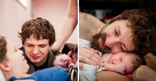 Мужчины тоже плачут: эти папы впервые увидели своих новорожденных деток!