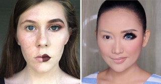 Будь в тренде: девушки делают макияж на половине лица и спрашивают – как лучше?
