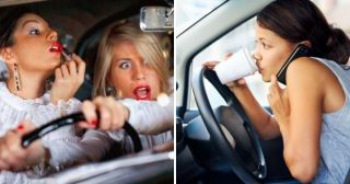 10 фото о том, что делает женщина за рулем