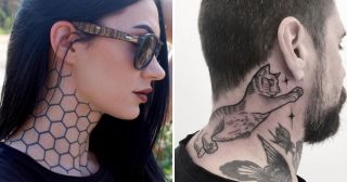 10 оригинальных татуировок на шее