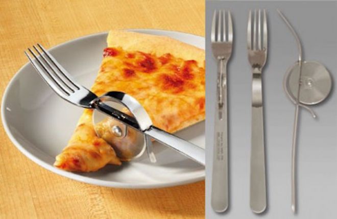 Вилка с ножом для пиццы