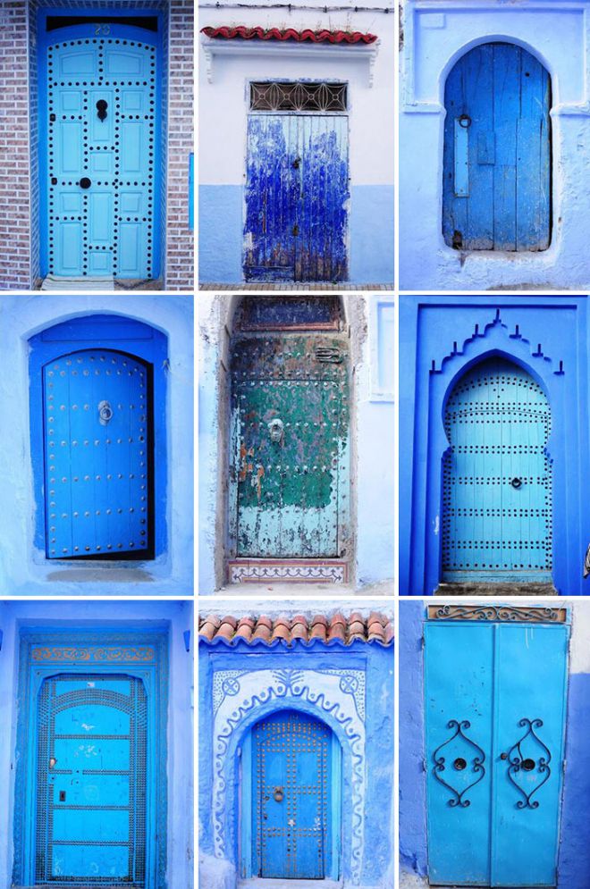 50 оттенков голубого на дверях марокканского Шефшауэна