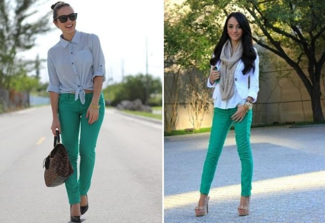 зеленые джинсы 7