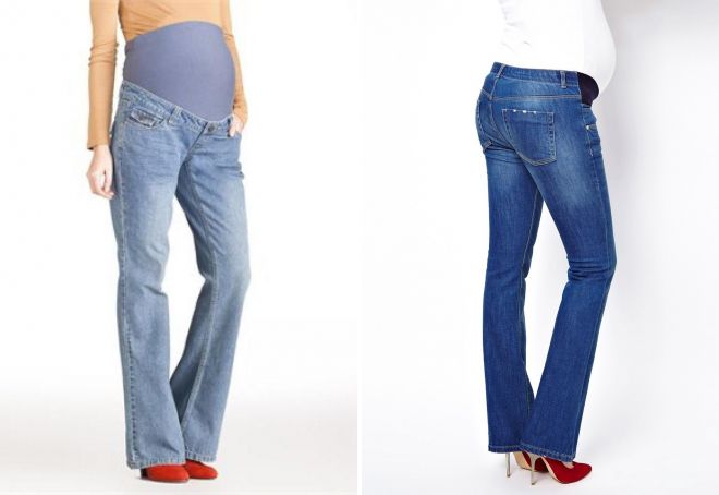 джинсы клеш для беременных