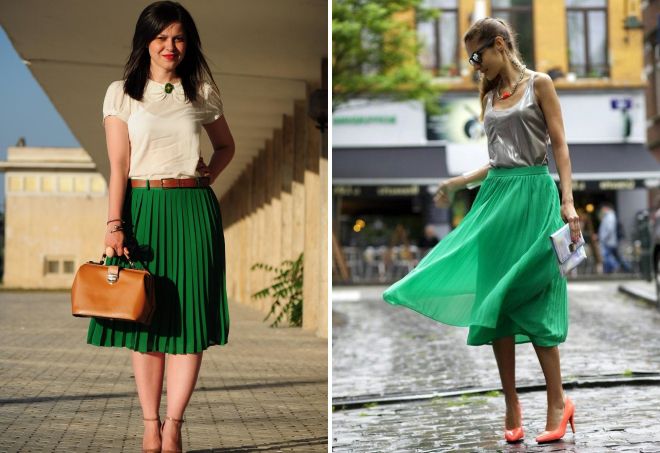 девушки в зеленых юбках