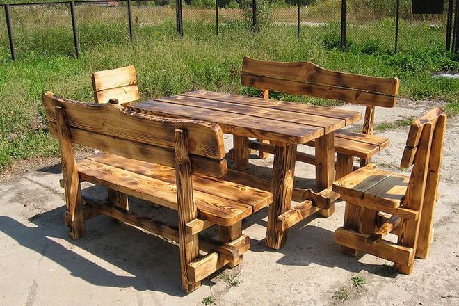 3 садовый стол из дерева
