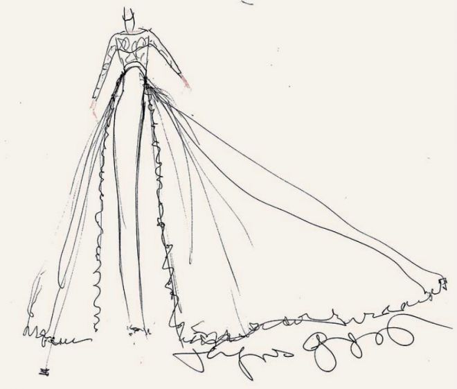 Эскиз свадебного платья от Жака Азагури