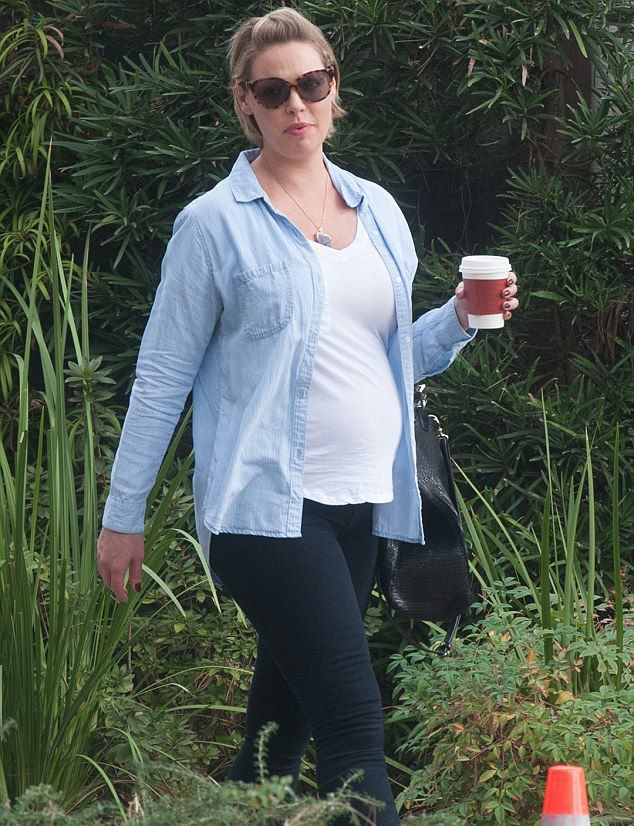 Кэтрин Хейгл за несколько месяцев до рождения сына (на фото в октябре 2016)