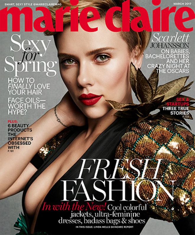 Скарлетт Йоханссон на обложке мартовского номера журнала Marie Claire