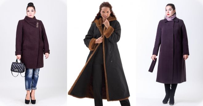 Зимняя мода для полных пальто