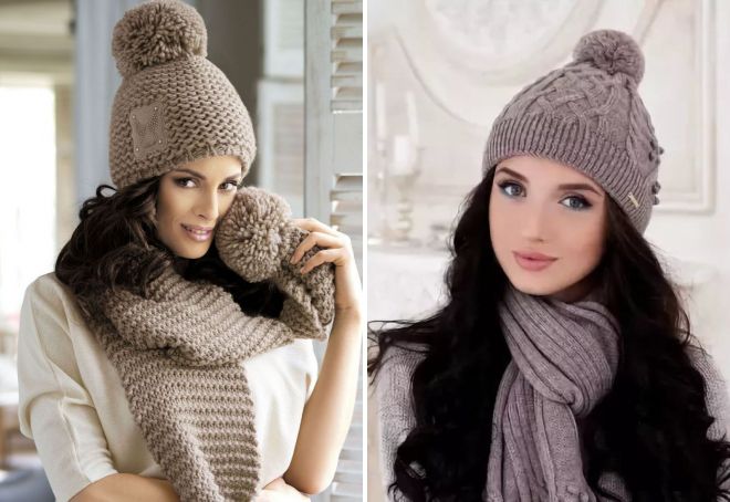 модные вязаные шапки зима 2018 