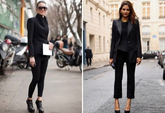 с чем носить черный пиджак женщинам
