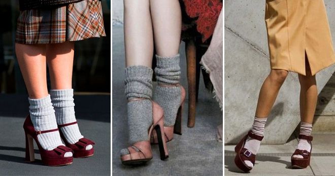 Женские сандалии с носками стиль