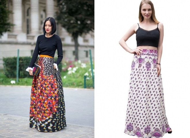 длинные юбки с цветочным принтом