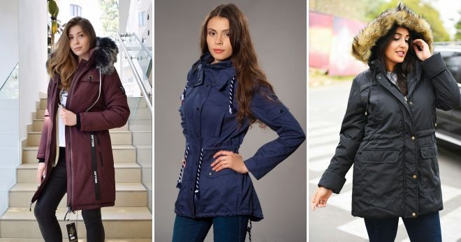 Женские демисезонные куртки парки стиль