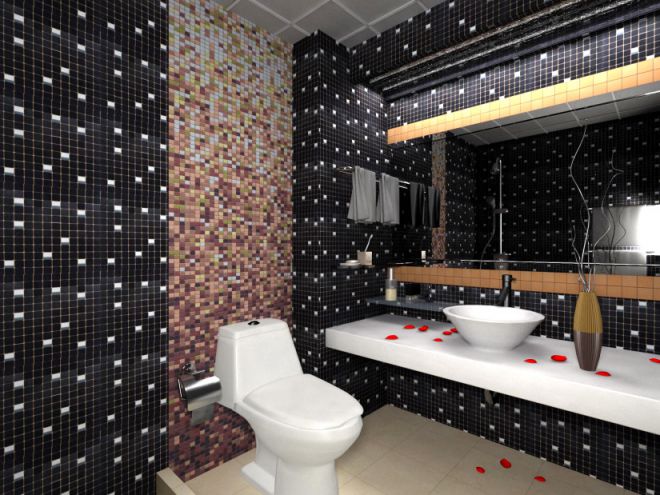 отделка ванной панелями под мозаику