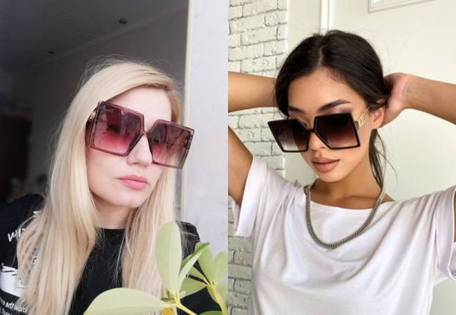 женские солнечные модные квадратные очки