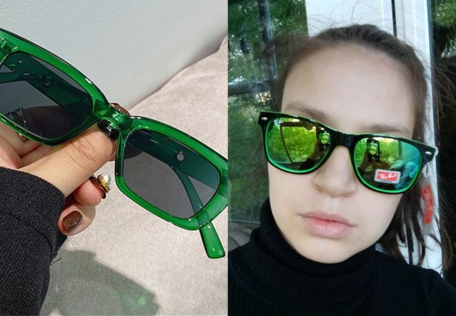 женские зеленые очки