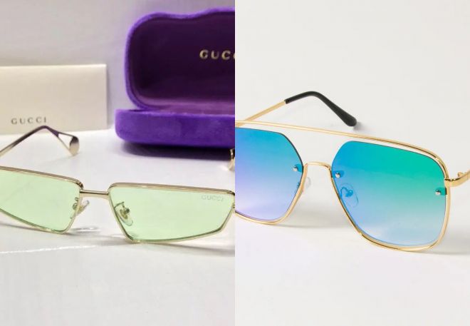 женские зеленые солнцезащитные очки