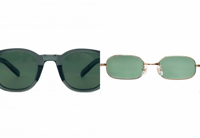 очки с зелеными линзами