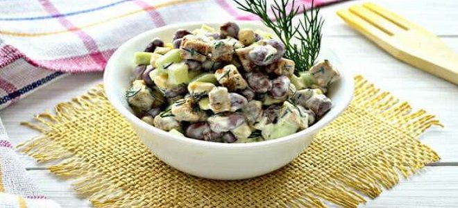 постный салат оливье с фасолью