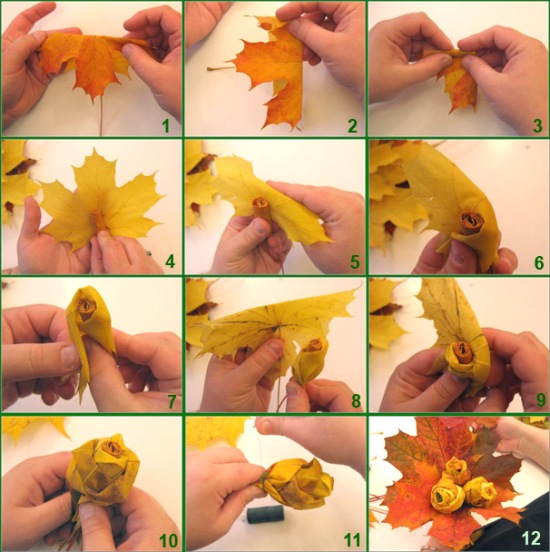 Поделки из сухих листьев видео