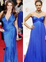 Синее вечернее платье – модный выбор