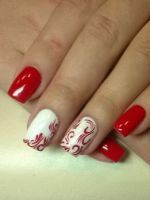 Красный с белым маникюр – модные тенденции для коротких и длинных ногтей
