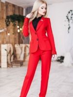 Женский красный костюм – 64 фото модных моделей и образов