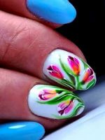 Маникюр с тюльпанами – 30 фото-идей для коротких и длинных ногтей
