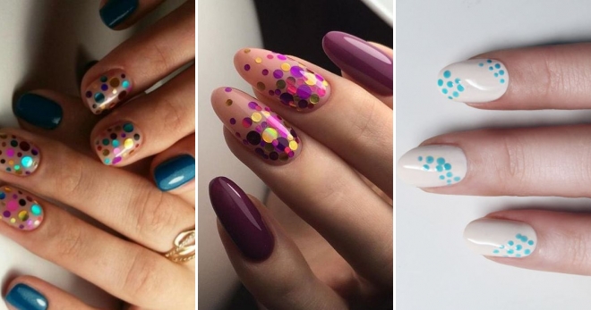 Confetti manicure - a selection of the best stylish nail art ideas