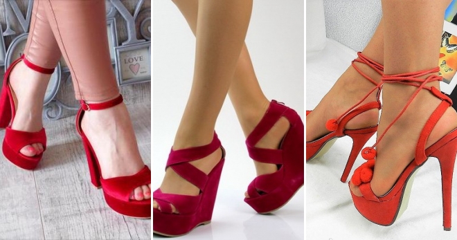 Красные босоножки – яркая обувь для самых стильных