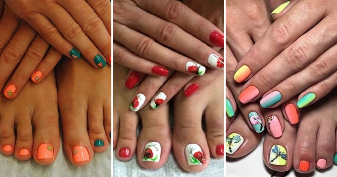 Manicure and pedicure in the same style - photos of the best ideas
