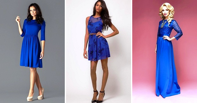 С чем носить синее платье, чтобы выглядеть модно?