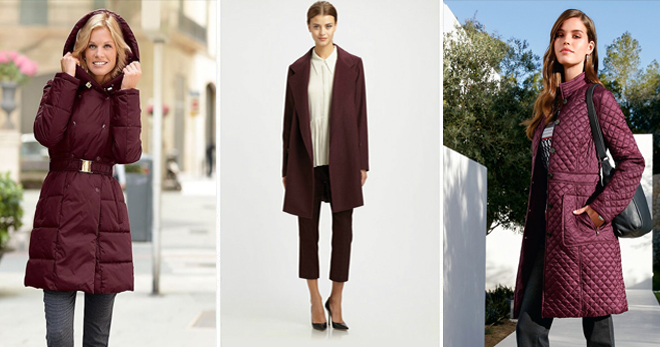 Бордовое пальто – с чем носить и как правильно подобрать шарф, шапку и аксесуары?