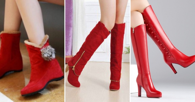 Красные сапоги – самые модные осенние и зимние модели