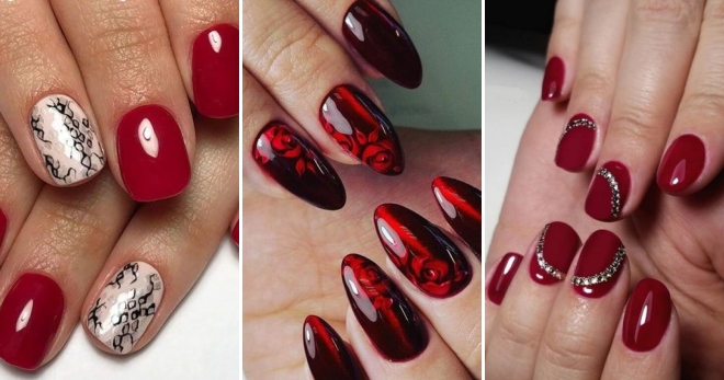Red manicure 2018 - fashion trends and interesting ideas for beautiful design