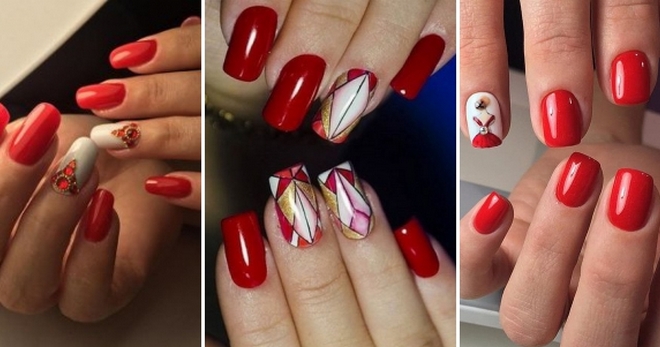 Red nails - design 2018 for short and long nails for all occasions