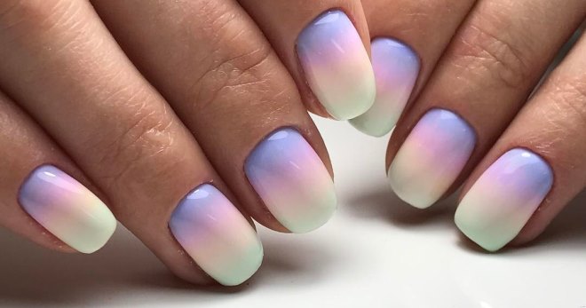 Ombre manicure 2018 - fashion ideas for long and short nails