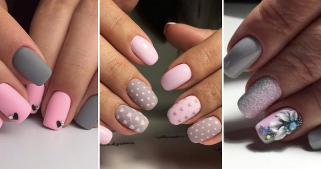 Серо-розовый маникюр – модные тенденции и тренды для ногтей любой длины