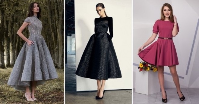 Платье-клеш – 60 фото лучших фасонов для современных женщин