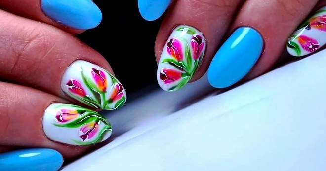 Tulip manicure - 30 photo ideas for short and long nails