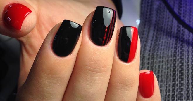 Red and black manicure - 46 photos of the most fashionable design options
