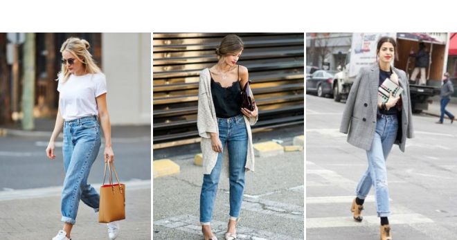 С чем носить джинсы мом – идеи модных луков для девушек и женщин