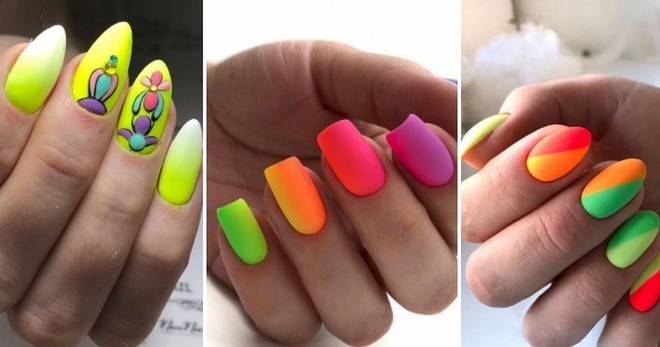Neon manicure 2019 - fashion trends and ideas for nails of any length
